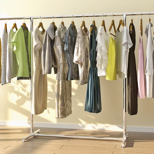 单杆式晾衣架 伸缩晒衣架简易挂衣架室内家用落地不锈钢阳台移动