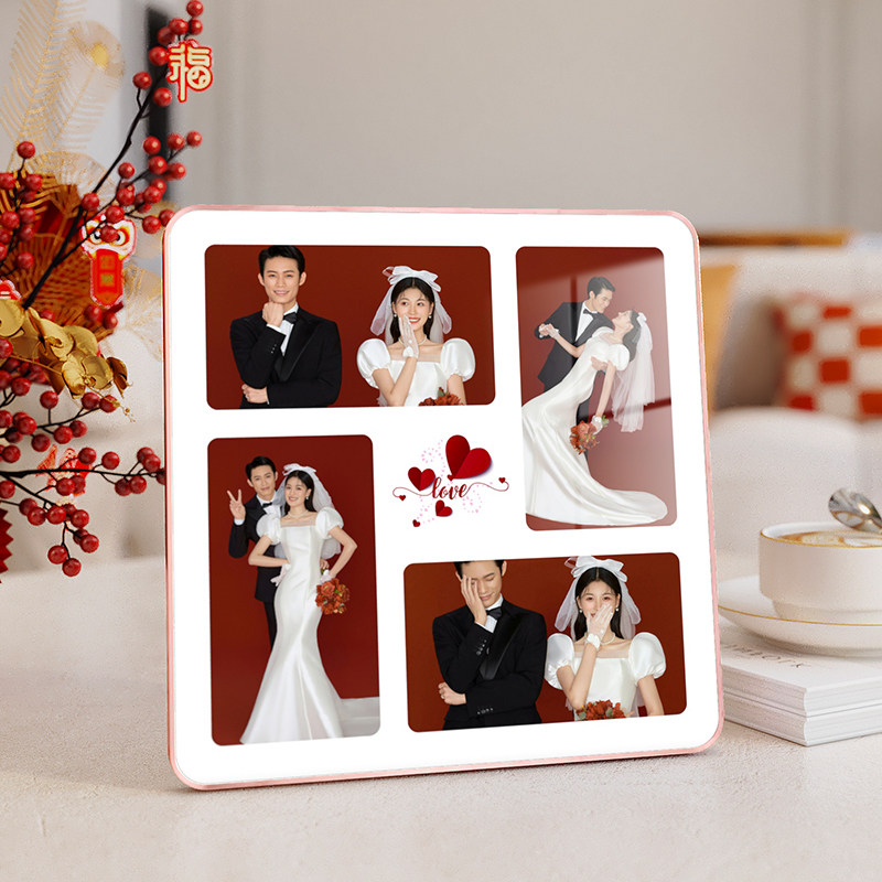 婚纱照摆台定制照片打印加相框洗全家福做成水晶相册画框装裱摆件