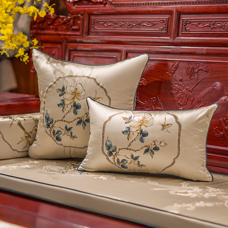 中式古典红木沙发垫靠垫抱枕YG53实木家具圈椅垫罗汉床垫子五件套