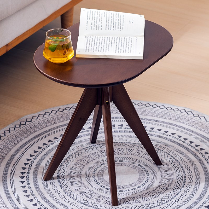 楠竹茶几客厅沙发边几迷你侘角几简约创意床头边几圆形艺术小桌几