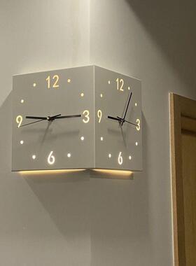 简客约钟意转角双面挂6676J557钟两面钟表挂钟厅静创音2025网红拐