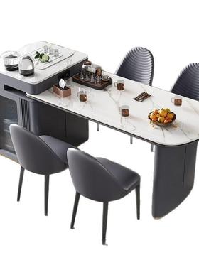 岩板岛台餐桌茶台用一体小户可型EOH伸家缩导台现代简约多功能茶