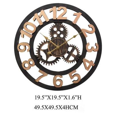 厅新式款欧式木质齿轮挂钟美复时古艺术钟客装饰YY60198创意指针
