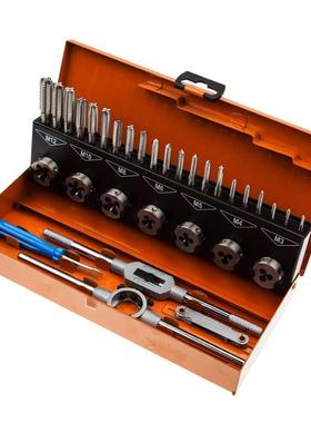 盾钢S13IMJ3锥00232件套丝牙组套公制板高速钢丝锥板牙组套