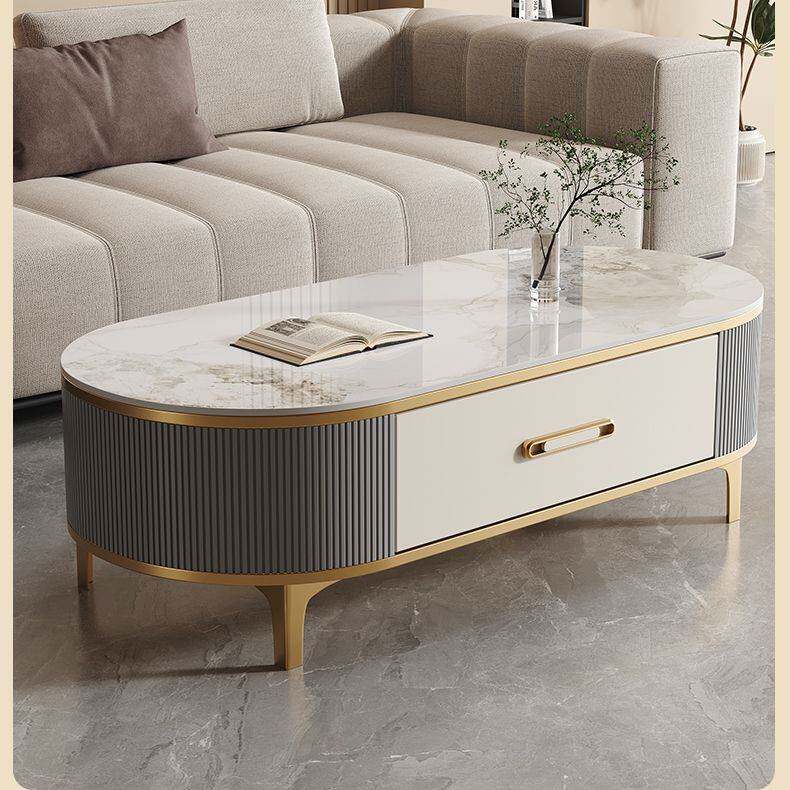 轻奢岩茶几客厅家用2025现代新款简约小户型椭圆电视柜组合其他