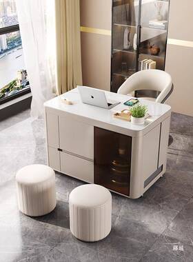 岩板语音升茶降桌家用功能简约小可户TOB型阳台移动多伸缩小茶车