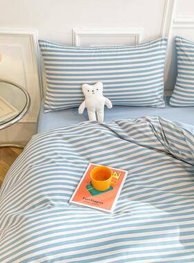 件床上单用XOB品四件套四季通用床笠单款学生宿舍人三套床被套