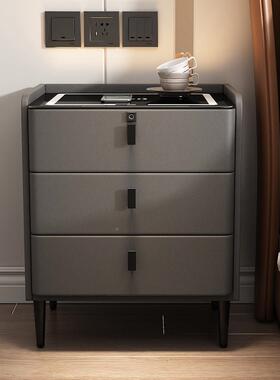 多简功能能UXK柜约现代无线充电锁卧室床智头柜指纹音响床边收纳