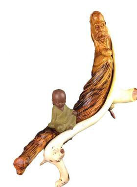 太行崖柏摆双色UIK件料纹理清晰达摩江崖柏工艺渡品根雕家居饰品