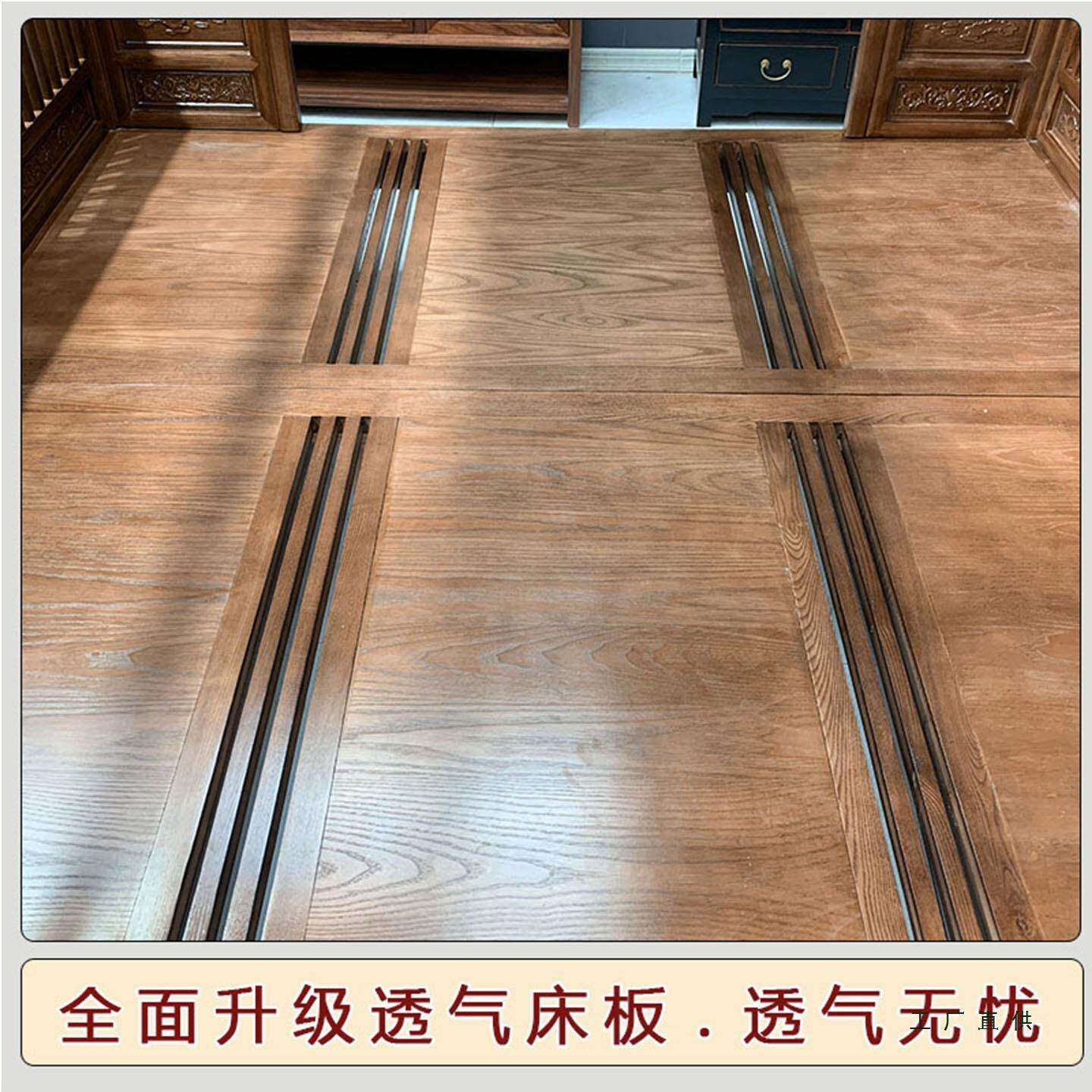 实木架子床中式卯四柱简木约古典白蜡榫木原雕F99HJ597花厚垫新拔