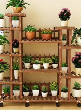 绿萝阳置物架多FLB简易实木架子室内植物花台盆架客厅花落地式多