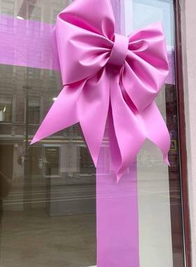 圣UHC诞节日蝴蝶结橱窗摆门头铺软装饰店商件道具网红打卡布置场