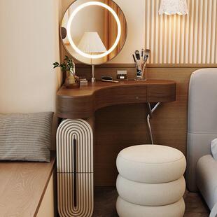 中古风实木转角梳妆纳柜斗柜一体卧室收IBB户型拐角三小角化妆台