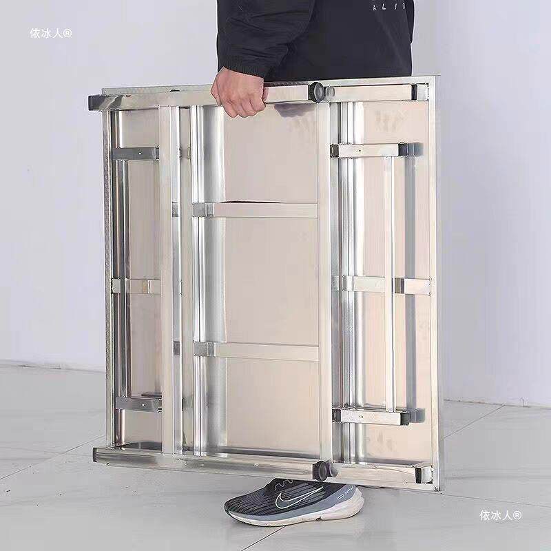 不锈BIK钢方折叠桌子加厚户烧子烤吃饭餐形桌夜市摆摊便携桌长外