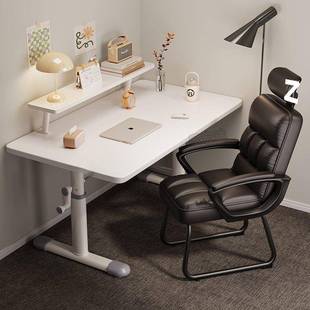 升降桌大书桌摇111白桌手摇椅套装 加厚学生书房办公学习电脑手桌