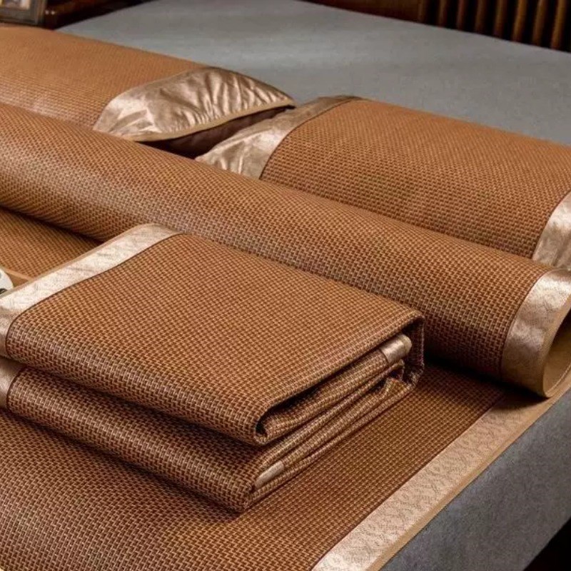 印花编织藤席凉席夏季双面床上用品空调席卧室可折叠冰丝宿舍学生