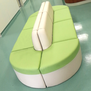 门店培训机构大厅图书馆辅导班双面休息区创意异形办公室沙发组合