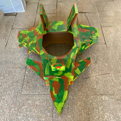 儿童手工制作纸箱飞机军事航模大型纸板歼20战斗机DIY涂鸦纸玩具