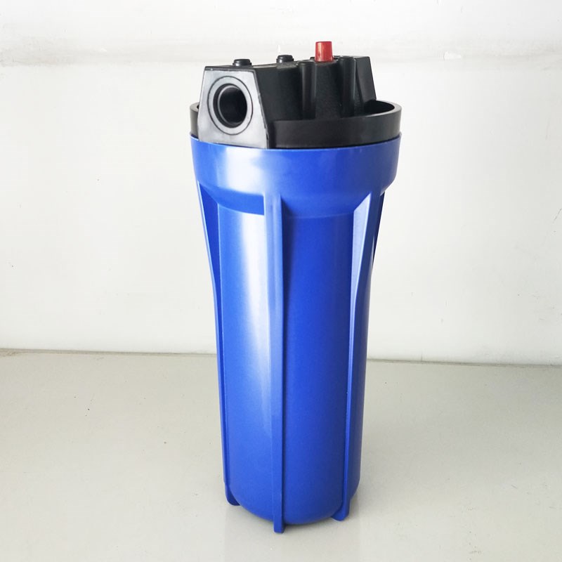 10寸4分6分1寸口中胖蓝色过滤器塑料滤壳滤瓶滤杯前置过滤PP材质