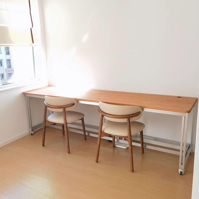 铝型材桌人书桌靠墙长条桌工作台家用学生学习桌书房办公电脑桌