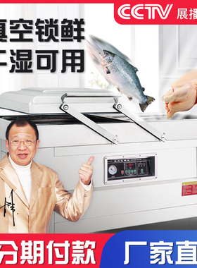 鼎兴牌 豪华型DZ-500双室全自动真空食品包装机 干湿两用商用真空