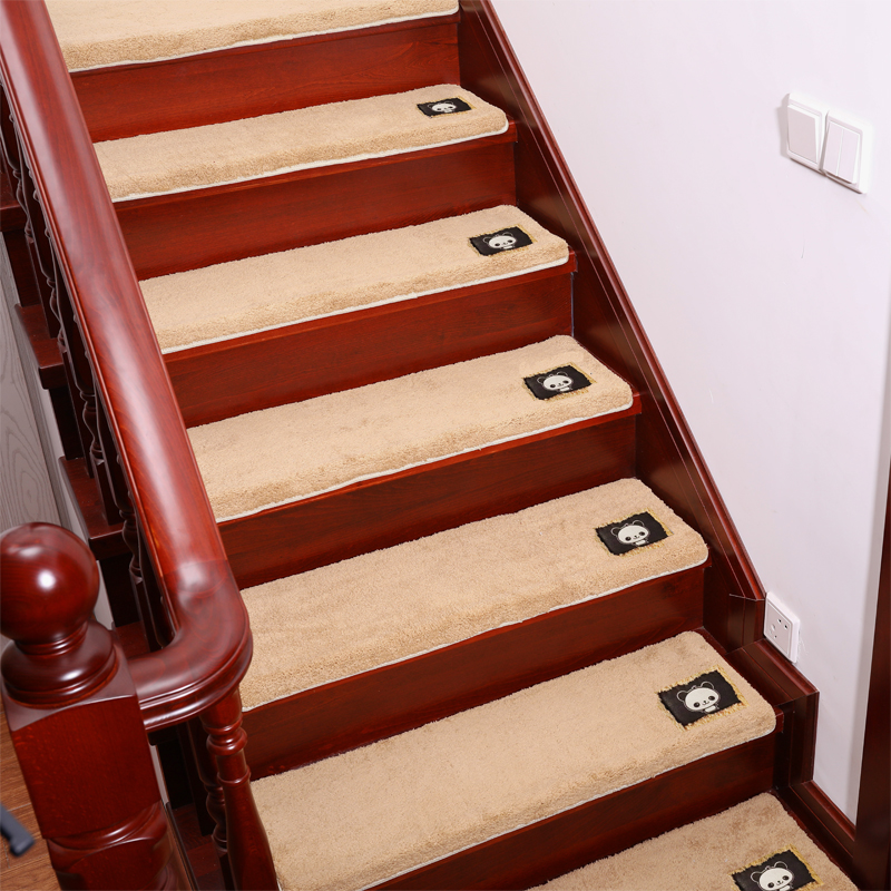 简约楼梯踏步垫免胶自粘防滑脚踏垫家用实木地毯满铺台阶地垫