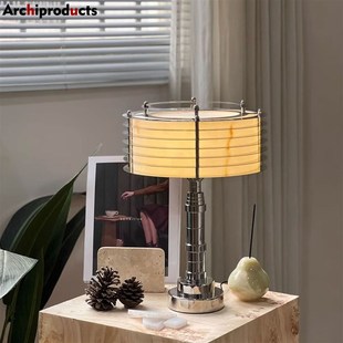 1935复古风工业设计师艺术装 Nessen 饰灯展厅云石台灯 Von Walter