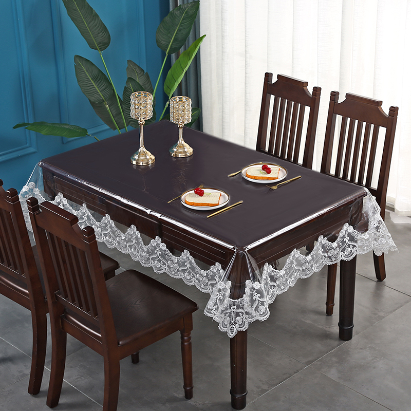 欧式蕾丝桌布塑料透明PVC免洗茶几台布桌布防水防烫餐桌垫水晶板