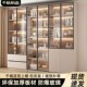 千秋柏态书柜一体靠墙到顶组合玻璃门柜靠墙展示柜家用组合款 书柜