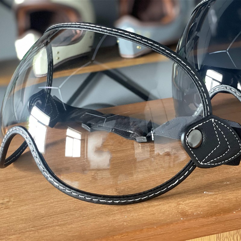 绑带风镜 泡泡镜3/复古盔半镜全盔四季遮阳防雾挡风护目镜日夜用