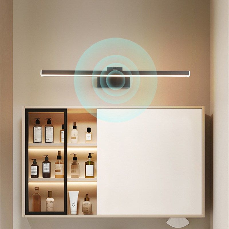 语音控制感应镜前灯卫生间镜柜用浴室免打孔化妆led开关伸缩铝材
