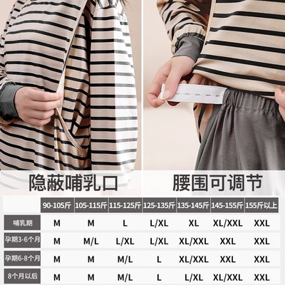 孕妇睡衣秋款2024新款纯棉A类月子服春秋冬产后带胸垫哺乳衣套头