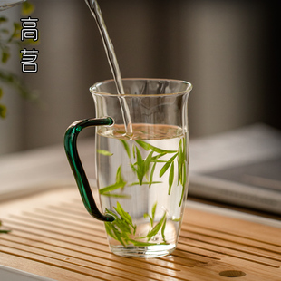 耐热玻璃茶杯带把茶楼专用绿茶杯子2022新款水杯女高颜值家用泡茶