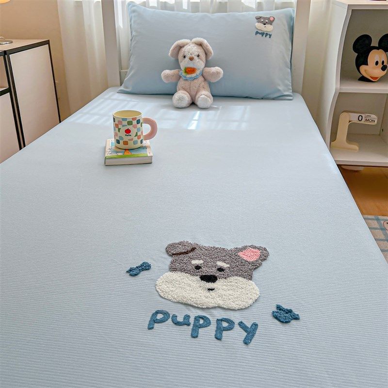 全棉老粗布宿舍床笠90x190床垫套纯棉床罩套大学生单人床垫床包