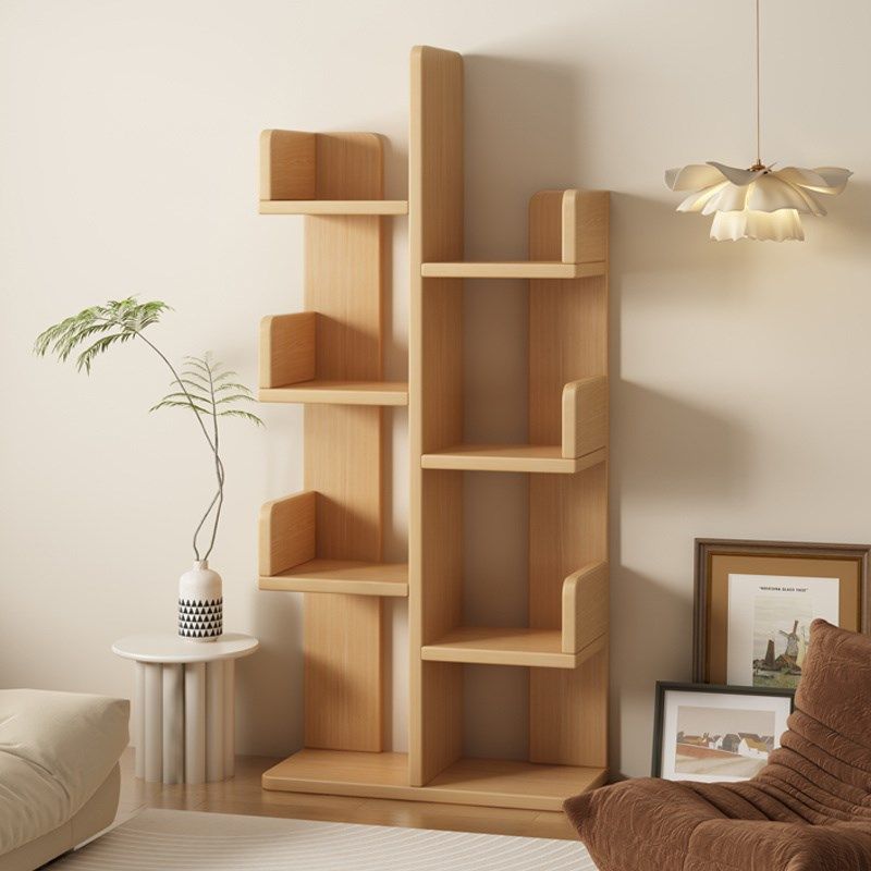 实木书架架落地简单家居客厅卧室墙花架简单创意树形小书柜