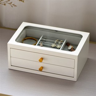 京木夕园实木多层首饰盒高档欧式奢华饰品收纳盒ins风家用小精致