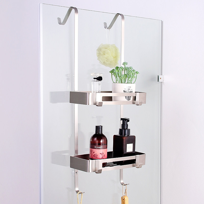 淋浴房置物架浴室洗手间不锈钢壁挂冲凉房挂篮免打孔卫生间收纳架