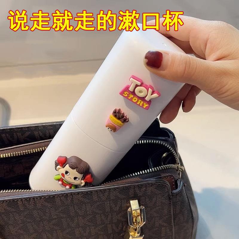 英国DHWA儿童洗漱杯套装男女童旅行可携式漱口杯刷牙杯三合一牙具
