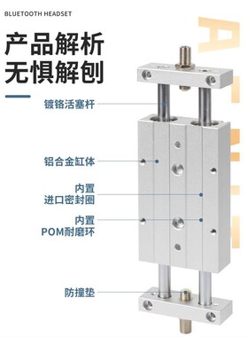 气力可原装正品可调行程滑台气缸STMB/STMS25/20/16/10*50/75/100