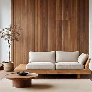 实木沙发客厅小公寓可移动和可洗涤 Sabi风格 B&B Wabi 中世纪日式