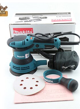 牧田BO5041盘式轨道砂光机125mm木工圆盘砂纸打磨抛光调速M9204B