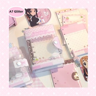 风格 M5活页硬壳闪光粉手分类记事本 原装