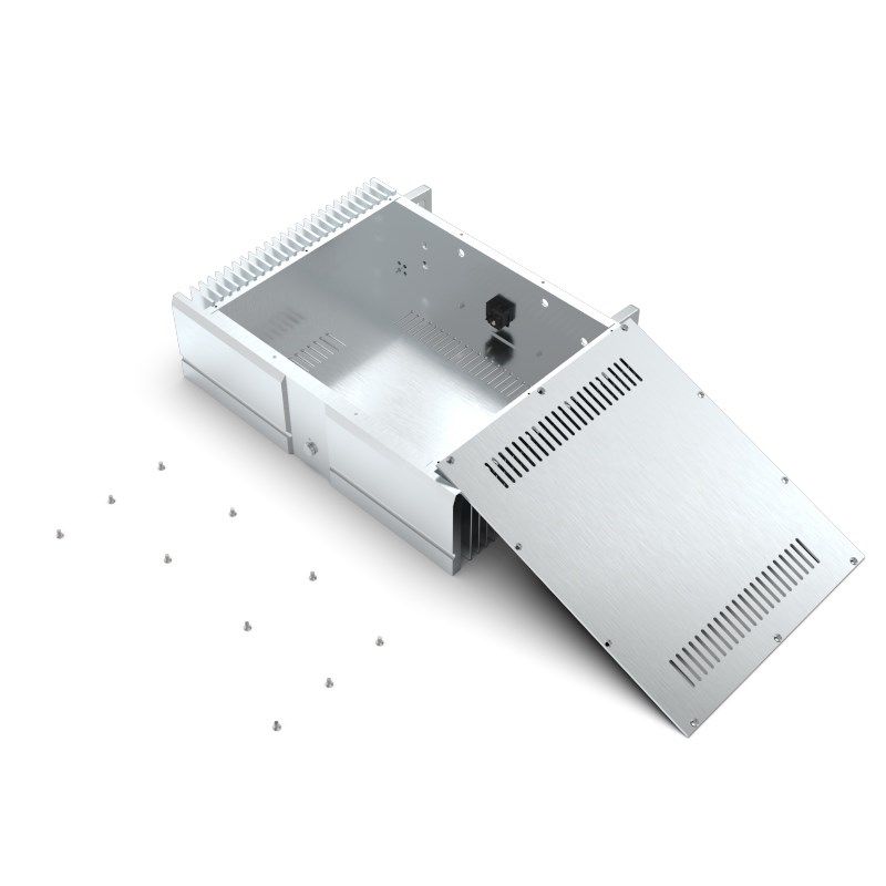 全铝合金4312全银色 合并功放 甲类后级 甲乙类合并功放机箱