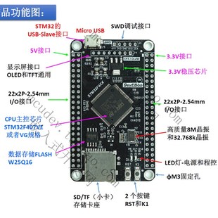 学习板 STM32F407VET6开发板 mini 单片机 STM32系统板 F407VG