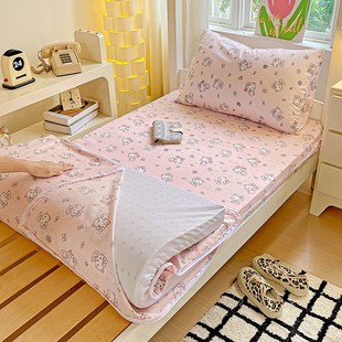 卡通A类学生宿舍床垫套拉炼款 保护套罩全包床笠90x190cm褥子套