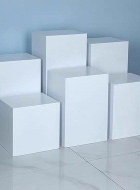 地台展示台橱窗长方体木制烤漆模特白色底座商业陈列展柜展会展台