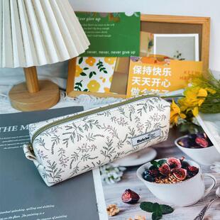 抹小茶|正品原创手作大容量文具袋学生笔袋女简约印花初中ins日系