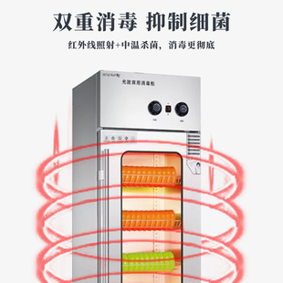 美厨消毒柜商用热风循环餐具GB 4光波低温不锈钢消毒柜