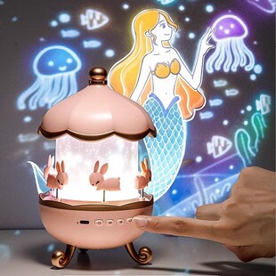 投影仪家用高清儿童生日礼物满天星星光卧室八音盒音乐星空投影灯