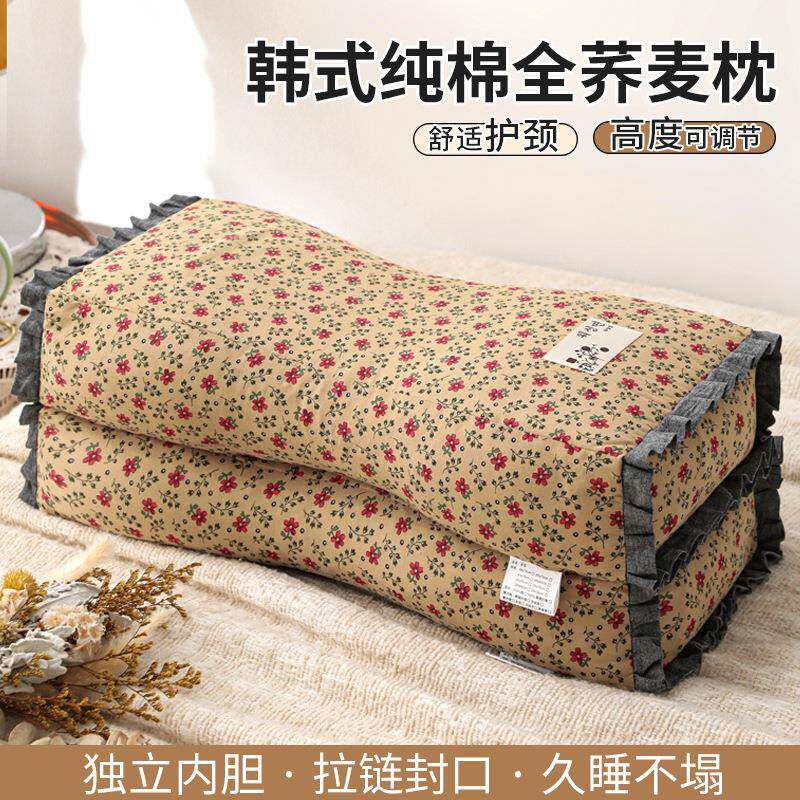 全棉荞麦壳皮枕头护颈椎助睡眠专用枕头芯带枕头单人宿舍家用整头